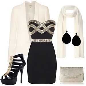 HOST PICK #62, #63 Sequin Trimmed Strapless Figure-Flattering Event Dress XS S M